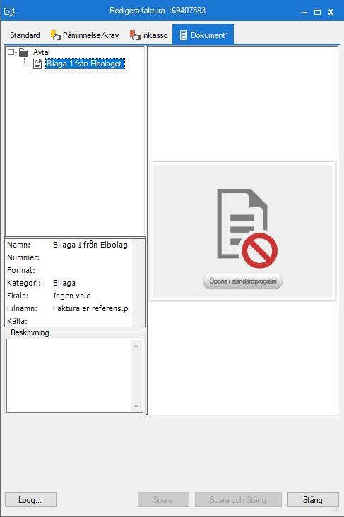 Nyhetsdokument Vitec Hyra - Version 1.70 mars 2019 Koppla bilaga Du kopplar filer genom att redigera fakturan och lägga till dem under fliken Dokument.
