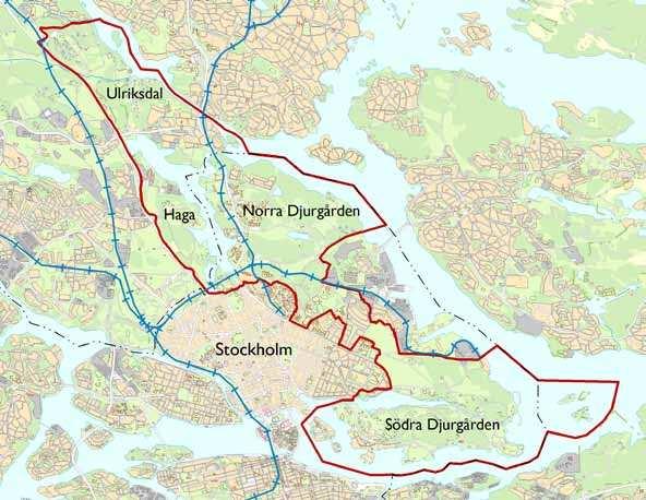 RIKSINTRESSEN I närheten av planområdet inns lera riksintressen. Dessa är: Kungliga Nationalstadsparken. Planområdet ligger i sin helhet inom Kungliga Nationalstadsparken, som är av riksintresse.