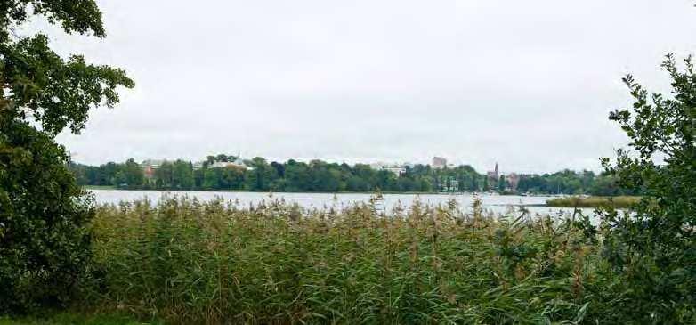 Vy från ekotemplet mot öster, med Kräftrikets udde i fonden.
