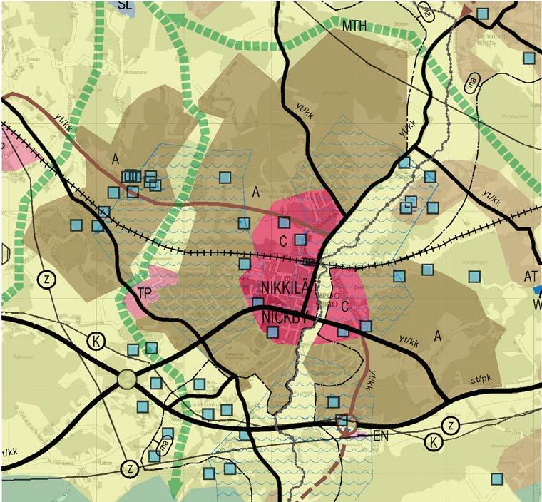 Bild 1: Flygbild över Nickby centrumområde 1. INLEDNING 1.1 Projektets bakgrund Nickby tätort förbereds på en betydande befolkningstillväxt fram till år 2025.