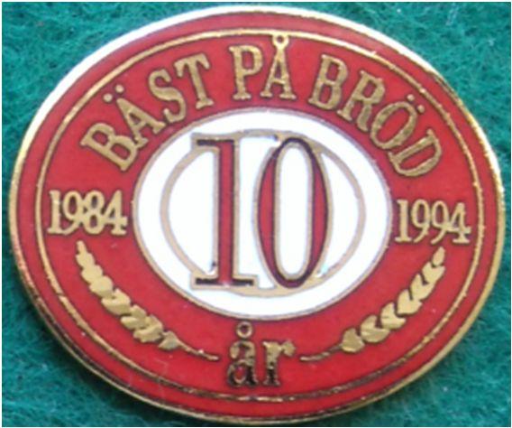 1994 upphörde tillverkningen. 7.13 Bäst på bröd 1984 1994 10 år. Juvelbageriernas 10 års jubileum. (S.R.237) 1999 sålde KF bageriet. 7.14 San Remo Bagarn.