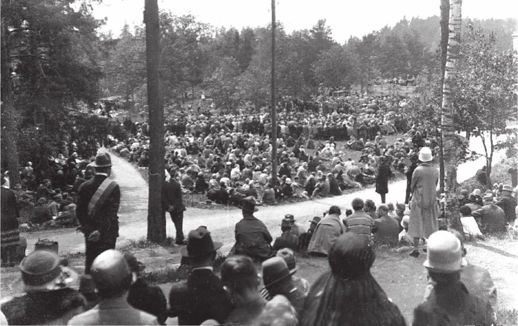 Konferensavslutning på Lidingö 1928. För den unga kyrkan var studiet av bibeln mycket centralt, där även studier i grekiska ingick.