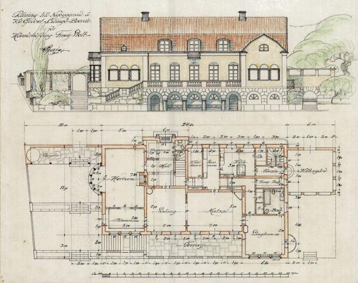 Under åren efter första världskriget fick han ekonomiska problem, sålde huset och flyttade till Finland. Husets arkitekt var Jacob Gate, som ritade många villor på Lidingö.