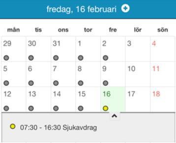 Rast Rast skrivs ut som följande, med antal minuter inom parentes: Frånvaro Då en frånvaro