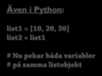 Även i Python: Kvarvarande