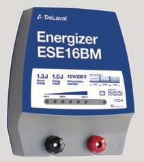 Som tillbehör finns en färdig solcellssats (se sid 14). 87881401 1.834,- (2.293,-) DeLaval aggregat ESE16BM * Ett kombinerat batteri- och nätaggregat för korta stängsel och lite undervegetation.