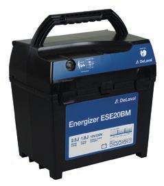 723,-) DeLaval aggregat ESE7BM * Ett portabelt 9 V eller 12 V batteri- / och nätaggregat via adapter för korta stängsel. Satser för batterianslutning samt nätadapter ingår.