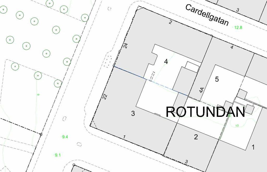 Sida 3 (8) Plandata Fastigheten Rotundan 3 ligger i korsningen Linnégatan 1/ Sturegatan 22. Planområdet är det samma som fastighetsgränsen och omfattar 930 kvm.