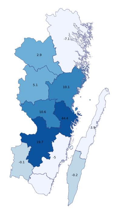 Gästnätter i Region Kalmar län, jan-nov 2018