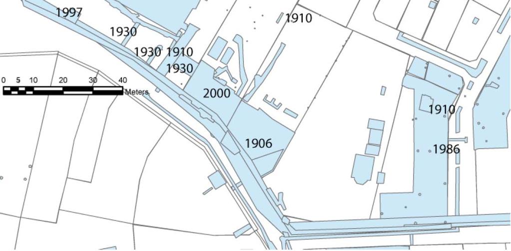 Norr om kyrkogården påträffades profanbebyggelse från 1200-talet och fram till efterreformatorisk tid.