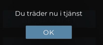 Klicka på knappen så loggas du in. Obs! Logga inte ut förrän du lämnar mötet.