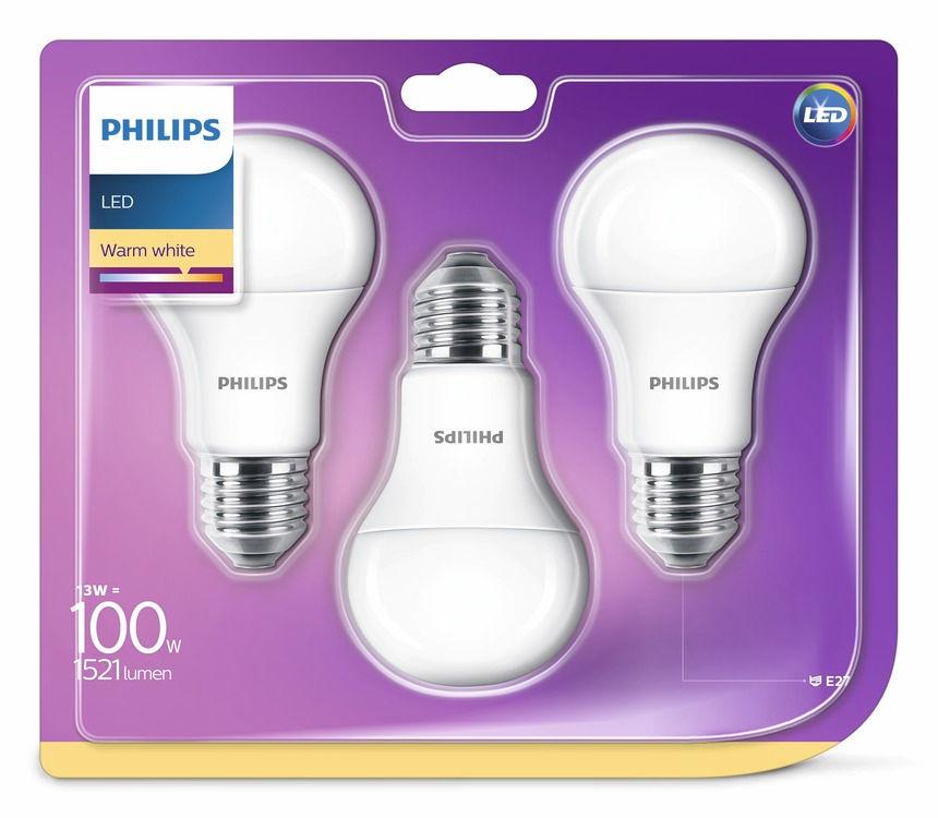 PHILIPS LED Ljuskälla 13 W (100 W) E27 Varmvit Ej dimbar Ljus som är behagliga för ögonen Dålig belysning är ansträngande för ögonen.