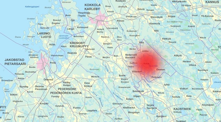 1-5 2. PLANERINGSOBJEKT OCH INFLUENSOMRÅDE Detaljplaneområdet är beläget i Kronoby kommun, Nedervetil kommundel.