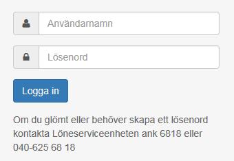 Inloggning via intranät, Insidan (Burlöv och Staffanstorp) eller Inka (Kävlinge) Börjar med att ange ditt användarnamn och lösenord.