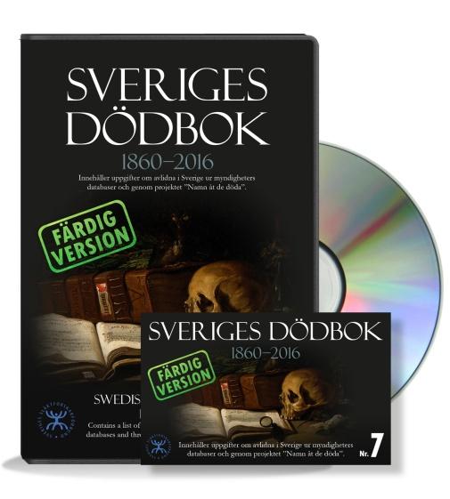 Färdig version av Sveriges Dödbok 1860-2016 Efter ett års tid med Förhandsverionen av Sveriges Dödbok 7, så blev det "skivsläpp" av den färdiga versionen på morgonen den 23 november.
