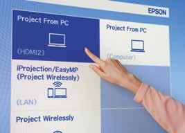 Visa innehåll oavsett källa Anslut en smart enhet Hämta appen Epson iprojection för att dela