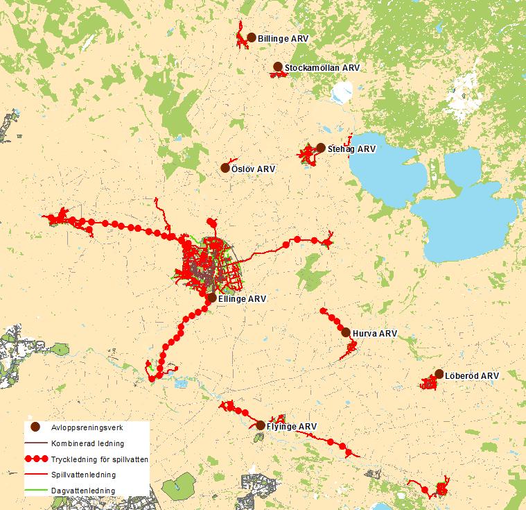 Åtgärdsplan för Eslövs avloppsledningsnät 11 2.3 Avloppssystem I Eslövs kommun finns det för närvarande 8 avloppsreningsverk, se figur 4.