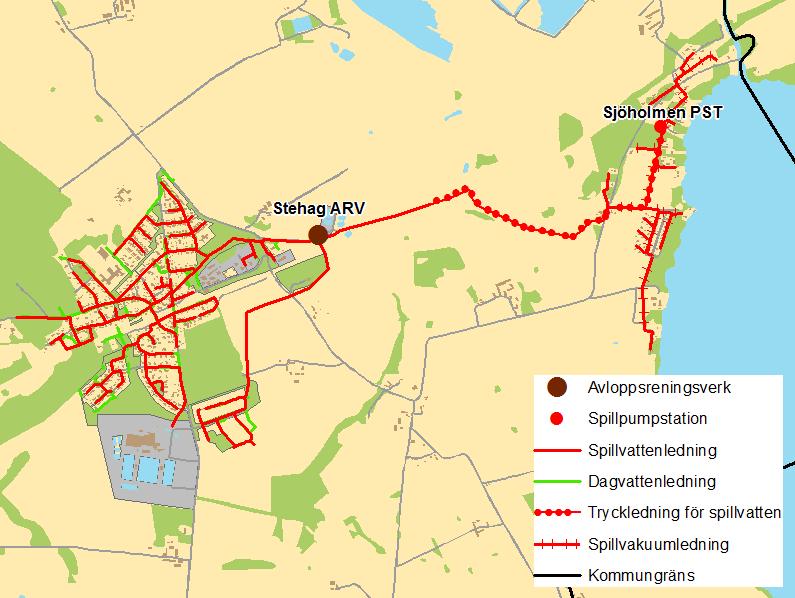 Åtgärdsplan för Eslövs avloppsledningsnät 73 6.10 Stehag Stehag ligger i nordöstra delen av kommunen. Avloppsreningsverket är beläget i den östra utkanten av samhället.