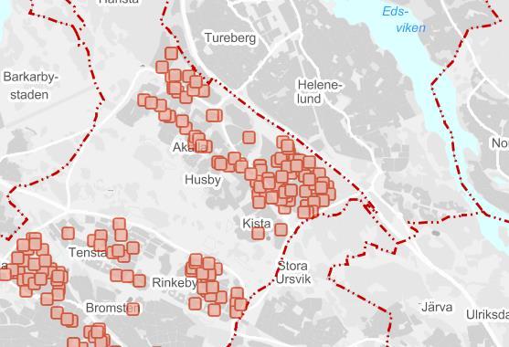 Kyltornsutbrottet 2017 September: Utdrag lista på alla köldmedieobjekt i områdetca 110 st, efter sortering ca 100 st som miljöförvaltningen