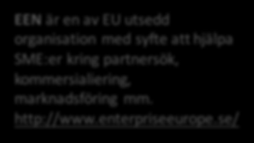 Enterprise Europe Network (EEN) EEN är en av EU utsedd