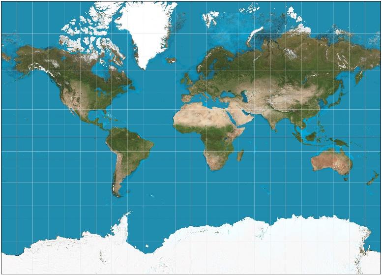 Fråga 5 i enkätundersökningen handlade om Mercator och Peters projektion.