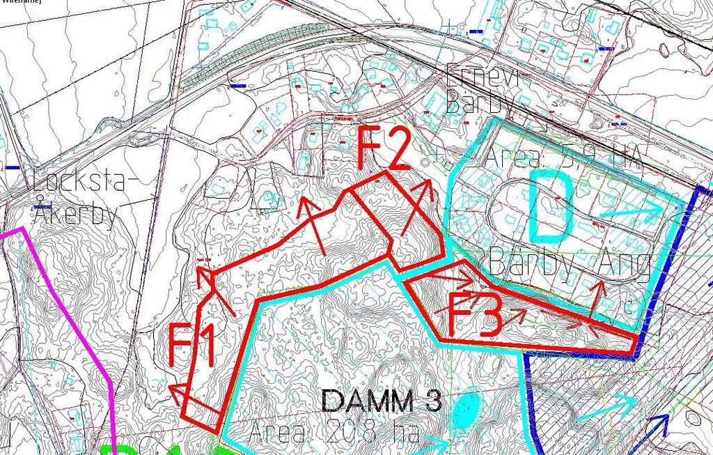 25 måste dagvattnet således fördröjas för att klara dessa utsläppskrav. Placering och storlek på fördröjningsmagasin får utredas vidare i separat utredning.