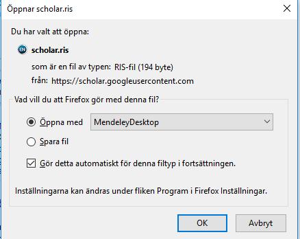 I Firefox Sida 4 av 11 Klicka på ikonen i botten av webbläsaren och välj Mendeley som program