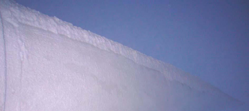 Figure 36: Rime icing at 8 C caused a reduction of the power produced by 4/5. Operation of wind turbines with iced-up blades is prohibited in some regions of Germany, Austria and Switzerland.
