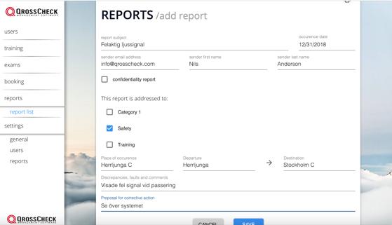 Rapporteringsmodul En rapport finns i systemet och den kan modifieras efter behov med olika verksamhetsområden, textval etc.