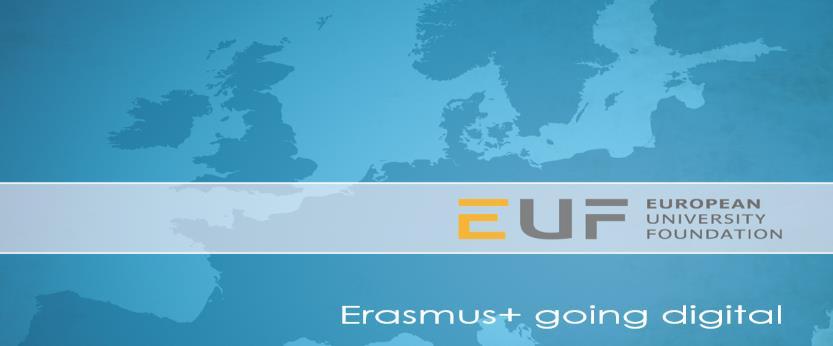 Erasmus+ Erasmus+ going digital nästa programperiod ska vara digital EUF utvecklar Dashboard, OLA (online learning agreement) och App Sugen på att tjuvstarta? Kontakta maria.hogemark@su.