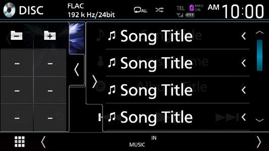 Skiva Musik-CD/skiva, grundläggande användning De flesta funktioner kan styras från skärmen för källkontroll och från uppspelningsskärmen.
