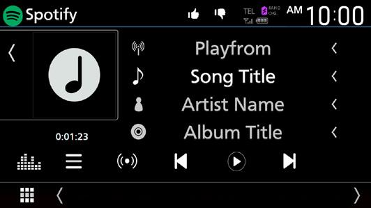 Använda Spotify Du kan lyssna till Spotify på den här enheten genom att styra appen som är installerad på din iphone eller Android.