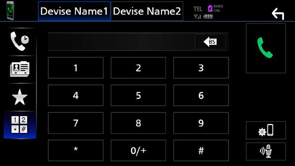 Bluetooth-kontroll 4 Välj en uppringningsmetod Ringa genom att slå ett telefonnummer 1 Tryck på [ ]. 2 Slå ett telefonnummer med nummerknapparna.
