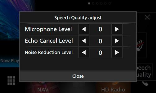 ÑÑUnder ett samtal Justera volymen på din röst 1) Tryck på [Speech Quality]. 2) Tryck på [T] eller [U] för [Microphone Level].