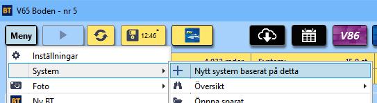 Nytt system baserat på detta När ett system är öppet är det möjligt att skapa ett nytt system baserat på det öppna systemet.