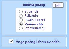 Endast päng för hästar i dessa lpp kmmer att ingå i beräkningen av pängprdukten. De hästar sm påverkas av någt pängprduktvillkr inm den aktuella fliken får en ljus bakgrund.