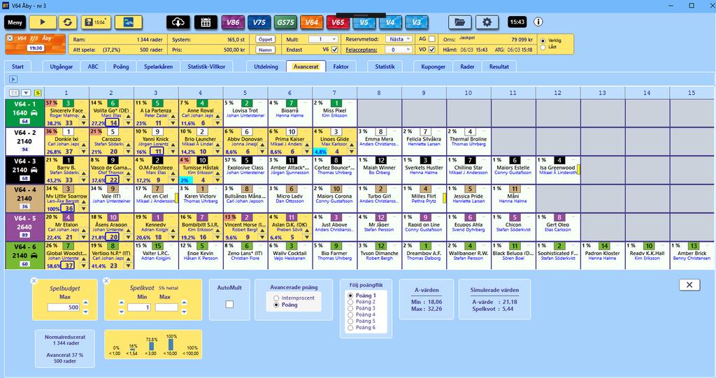 BaraTrav fliken Avancerat * Versin 2.1 Fliken Avancerat erbjuder ytterligare reduceringsmöjligheter utöver de nrmala sm finns tillgängliga via Utgångar, ABC, Päng, Spelarkåren ch Statistik-Villkr.