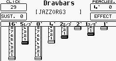 DRAWBARS Tack vare Ketron XD9:s kraftfulla ljudmotor kan den också återge flera klassiska orgelsound, som till exempel den mest kända Hammond -orgeln.