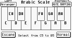 Overdrive Arabic_4 Harmony Bassist Start/Stop Kick Off Delay Arabic_5 Program I menyn Footswitch används F5 Escape för att återvända till menyn Utility samt F10 Default för att återställa XD9:s