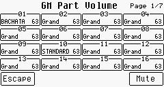 8 Part Mode: Väljer hur stämman ska arbeta med hjälp VALUE + / -knapparna. Välj mellan: Voice: Spår som dedikerats för en instrumentstämma (Part). Drumset: Spår som dedikerats för ett Drum Set.