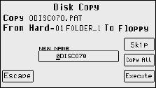 I mitten av teckenfönstret visas filens namn. Du kan välja en annan fil med det numeriska tangentbordet och via CURSOR + / -knapparna.