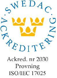 Rapport Sida 6 (6) T1732037 AF9NZLZATS LATE MASU MISW NIVE Godkännare Lara Terzic Mats Sundelin Miryam Swartling Niina Veuro D J N O Utf 1 För mätningen svarar ALS Scandinavia AB, Box 700, 182 17