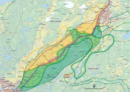 Studerade korridoralternativ Riksintressen och Natura 2000 Områden av riksintresse är sådana mark- och vattenområden som är så viktiga ur allmänt intresse för vårt lands utveckling att de ska skyddas