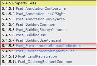 Befintliga platshållare för miljöprestanda i Ifc4 Properties LifeCyclePhase The whole life cycle or only a given phase from which environmental data are valid.