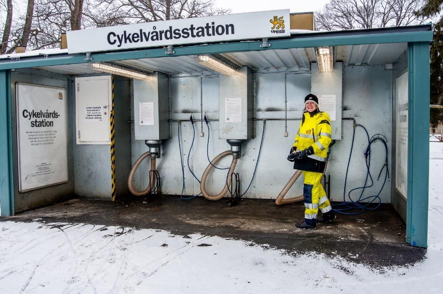 7.5. Uppsala Även Uppsala påbörjade försök med sopsaltning av några utvalda cykelvägar under vintern 2014/15.
