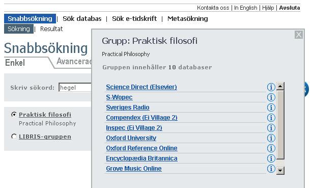 I det avancerade formuläret kan en boolesk operator användas (och, eller, inte).