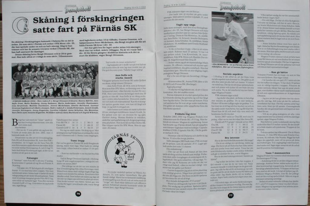 Tunntrupp. Det var bra gjort av Färnäs SK ändå föregående säsong, måste man säga. Man hade en väldigt tunn trupp, vilket bestod av endast 15-16 spelare.