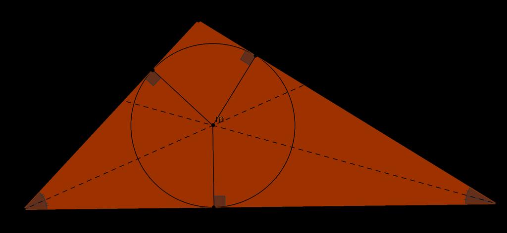 Övning 2.7. Börja med att markera mittpunkten på halvcirkelns bas. Dra en linje från denna punkt till triangelns övre hörn, så att triangeln delas in i två trianglar.