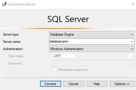 SQL Server Management Studio 1. Starta Citrixapplikationen SQL Server Management Studio. 9.