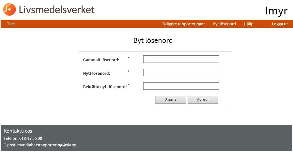 4 Byt lösenord När du är inloggad kan du byta ditt lösenord till något du själv väljer. Klicka på länken Byt lösenord. Fyll i ditt gamla lösenord och skriv ett nytt.